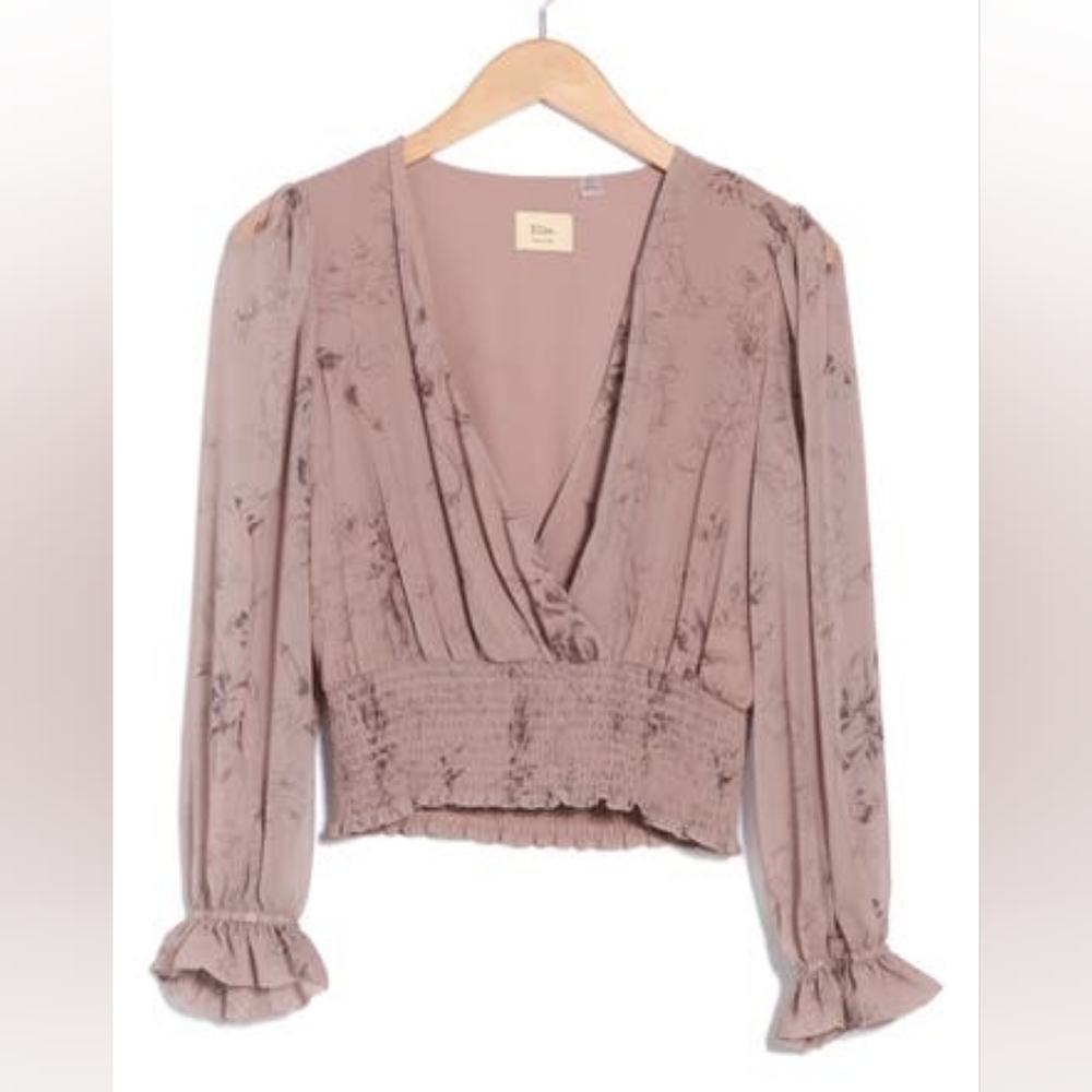 Elie Tahari Dusty Rose Floral Blouse - Picture 12 of 12